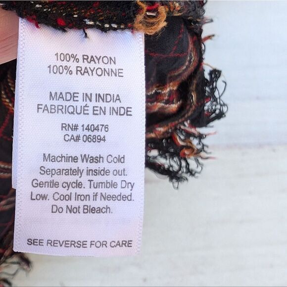 Faherty Yosepha Harper Red Plaid Ruffle Top Small Boho Flowy Holiday Rustic - Picture 6 of 7